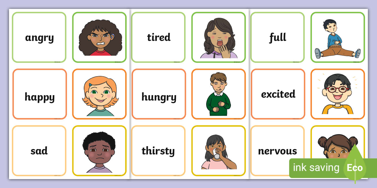 情緒與感覺配對卡｜Emotions and Feelings Matching Cards｜小三小四適用