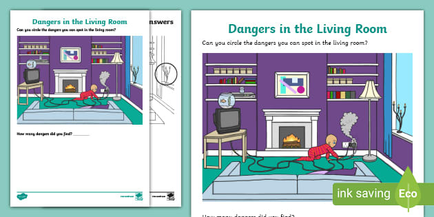 Dangers in the Living Room Worksheet