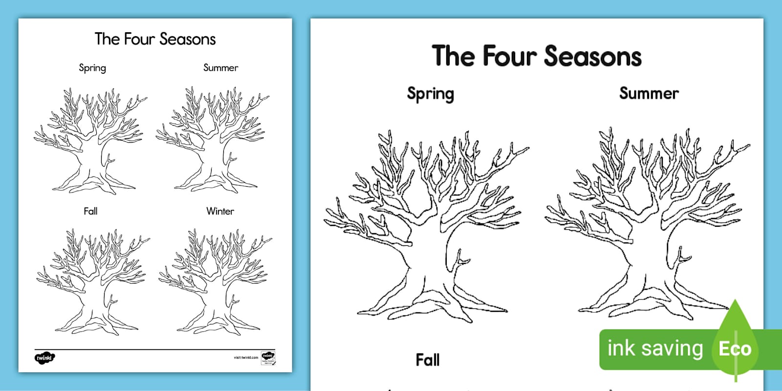 Four Seasons Tree Template | Drawing Worksheet | Twinkl USA