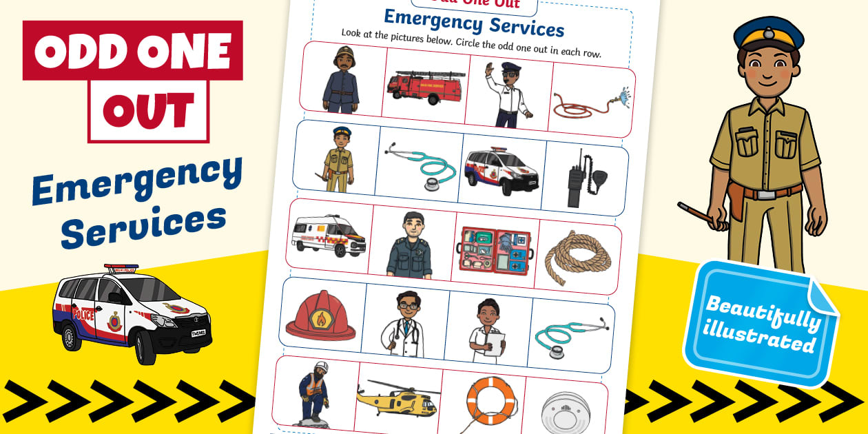 * NEW * Emergency Services Odd One Out Worksheet