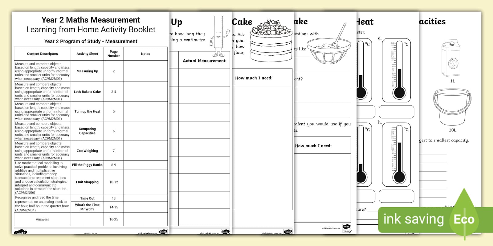 Year 2 Maths Measurement Activity Booklet