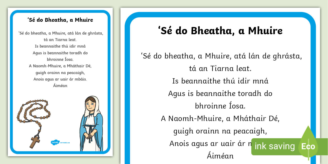 Hail Mary Display Poster Gaeilge