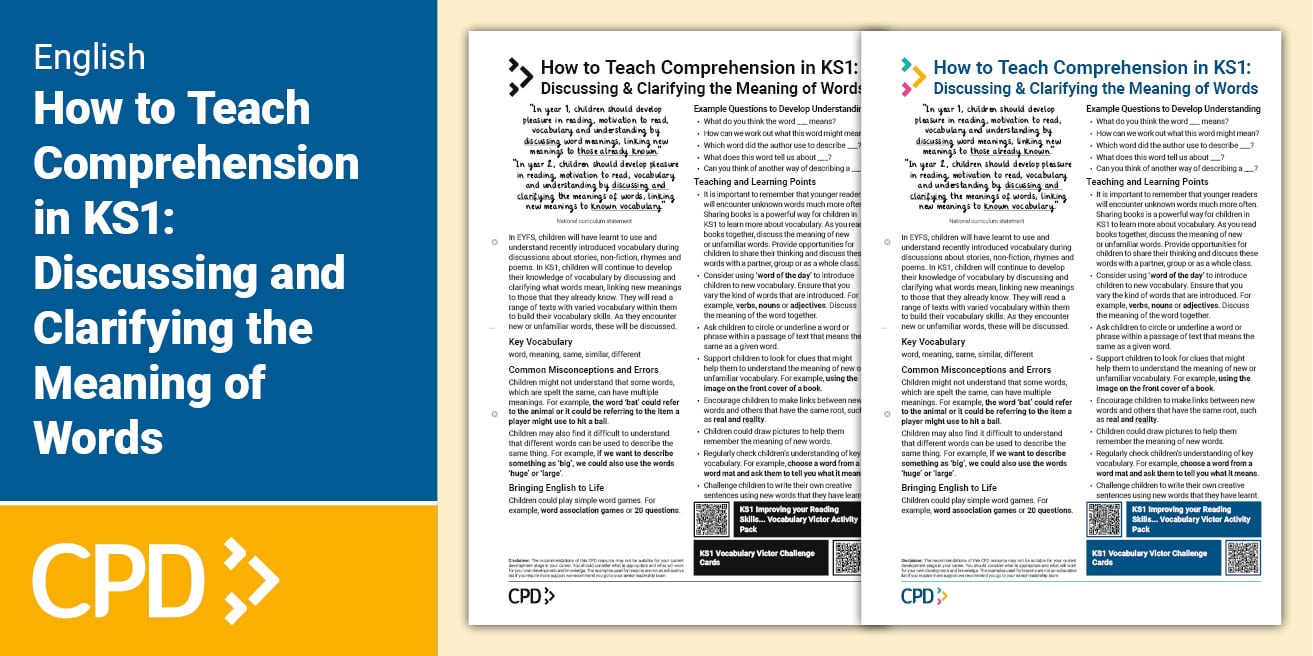 How to Teach Comprehension in KS1: Discussing and Clarifying the ...