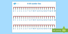 Numbers 0-20 Number Line - numbers, number line, 0-20 n, line