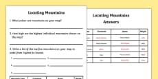 Famous Mountain Ranges Lesson Plan 1 - Year 5 Geography