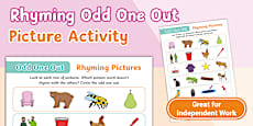 Rhyming Odd One Out Picture Activity