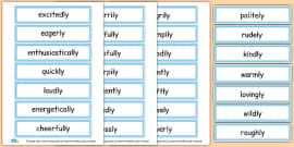 Adverb Flashcards with Pictures | Primary Resources - Twinkl