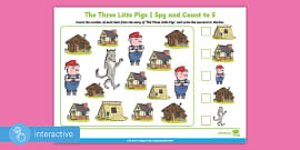 The Three Little Pigs I Spy and Count Activity to 10