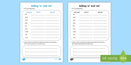 Er Or Est Suffix Worksheet English Resource Twinkl