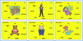 Qualifying Connectives Examples Word Mat | F-2 | Twinkl