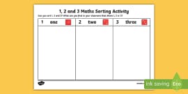 1 2 And 3 Sorting Maths Activity Teacher Made Twinkl 1 2 And 3 Sorting Maths Activity Teacher Made Twinkl