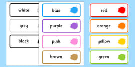 Colour Names On Splats Art Teacher Made Twinkl