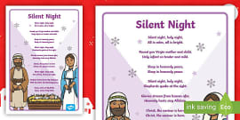 Silent Night Christmas Carol Lyrics PowerPoint - Twinkl