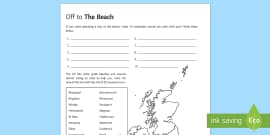 Features of Coastline Labelling Worksheet - PlanIt - Geography Year 6 - Our