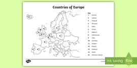 blank map of europe geography resources without names