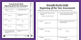 Seventh Grade End of the Year Math Assessment (Teacher-Made)
