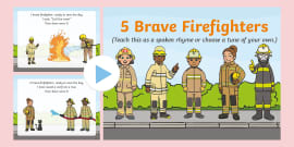 Five Little Firefighters Counting Song PowerPoint | Twinkl