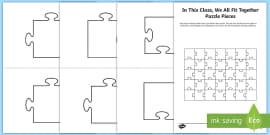 12 piece blank puzzle template separate pieces by FireBow Clips