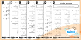 Addition 3 Digit Numbers Missing Numbers Differentiated Worksheet ...