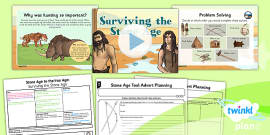 FREE! - KS2 Stone Age Timeline | Primary Teaching Pack