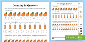 Counting In Quarters Number Line