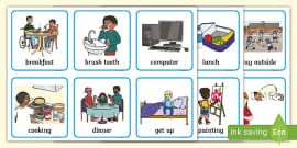 Visual Timetable (Getting Ready For School - Boys) - Twinkl