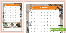 Kitchen Utensils Shadow Matching Worksheet (Teacher-Made)