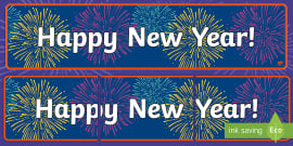 Happy New Year 2024 Banner, Classroom Resources