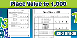 Place Value Count the Base 10 Block Math Worksheet 2nd Grade