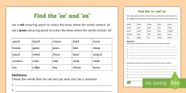 'ea' Words - Phonics Differentiated Worksheets