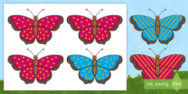 3D Butterfly Printable Patterned Wall Decals (teacher made)