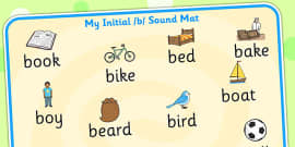 Initial B Sound Word Cards - Initial B, Word Cards, Sounds