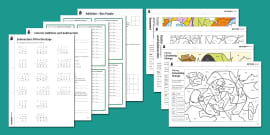 Maths Colour By Number Addition And Subtraction Worksheet Maths Colour By Number Addition And Subtraction Worksheet