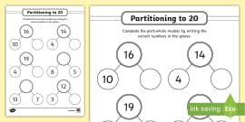 Number Facts to 20 Part Whole Activity (teacher made)