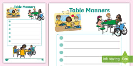 table manners for kids printable