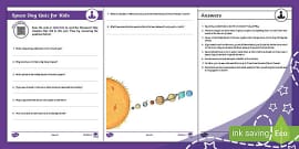 Earth and Space Quiz for Kids (Teacher-Made) - Twinkl