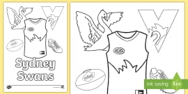 West Coast Eagles Colouring Page - West Coast Eagles, Colouring Page