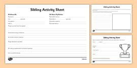 Sibling Rivalry Worksheet (teacher made) - Twinkl