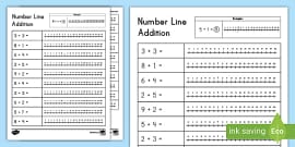 Free printable math worksheets using number lines