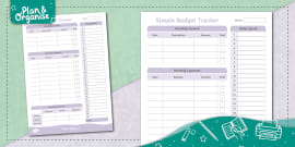 Home Educator Budget Sheet Plan (Teacher-Made) - Twinkl