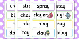 Phase 3 'ar' Real and Nonsense Words Flash Cards - Twinkl