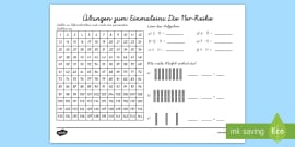 Übungen zum Einmaleins: Die 10er Reihe Arbeitsblatt