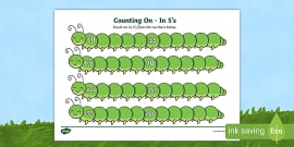 Counting in 5s Number Snake Display Activity (teacher made)