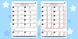 Y3 Inverse Check 3 Digit 3 Subtraction Addition Exchanging Sheet