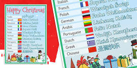 Mixed Language Happy Christmas Display Signs (teacher made)