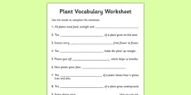 Plant Growth Prediction Worksheet - plants, living things, plant