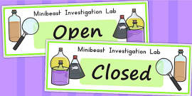 Minibeasts Investigation Lab Role Play Role Play Signs