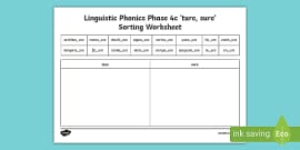 Ture Sure Sound Worksheet Ni Phase 4b Phonics