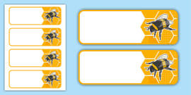 Busy Bee Editable Labels (teacher made) - Twinkl