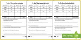 train timetabled worksheets reading timetables ks2year 6